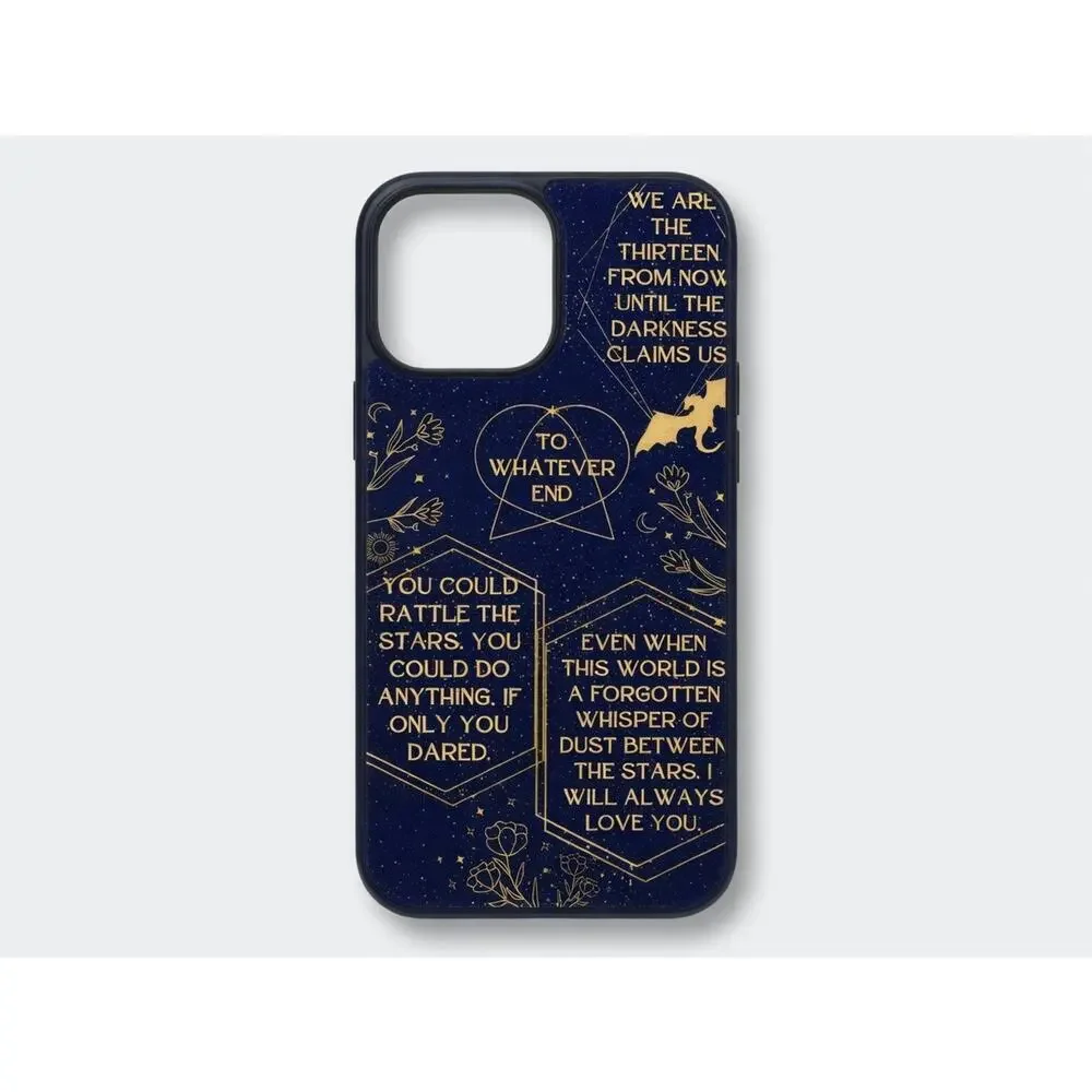 Aesthetic Celestial Quote Phone Case – Dark Blue with Gold Foil